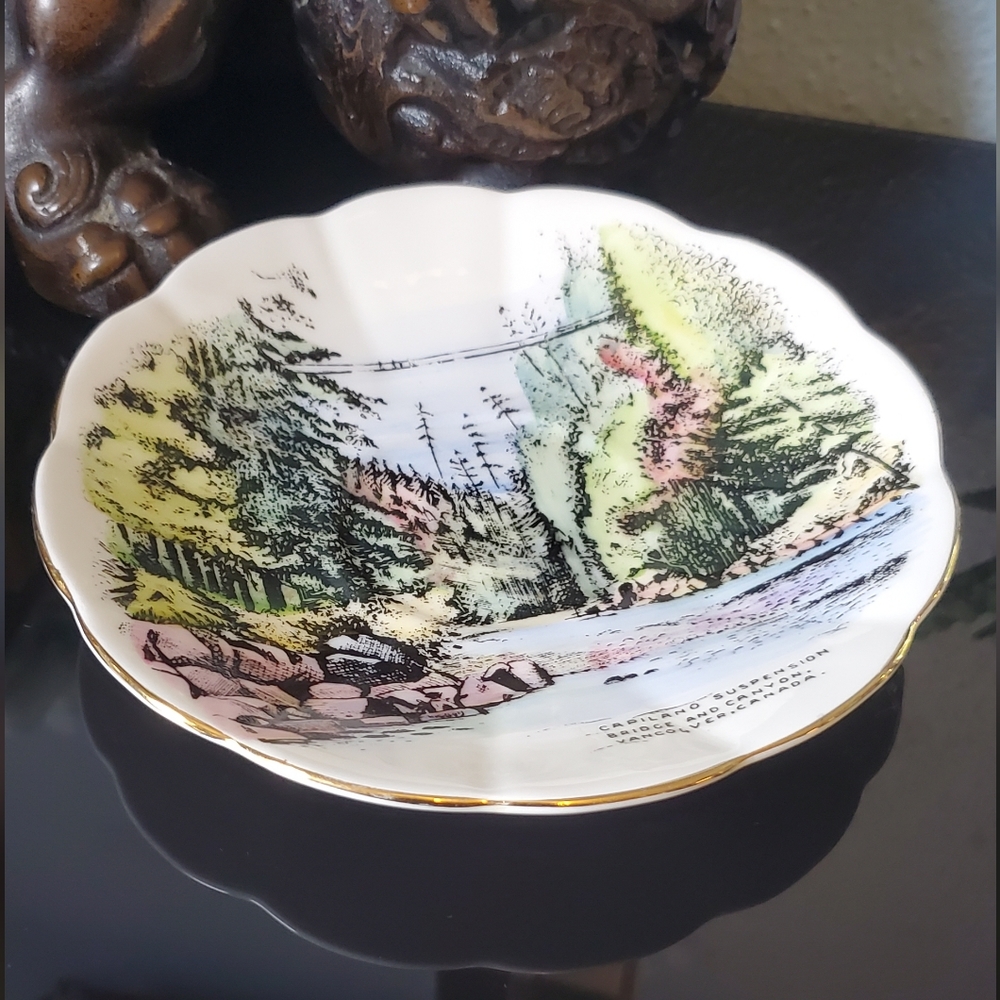 Capilano Suspension Bridge Vancouver Canada souvenir plate saucer Kent